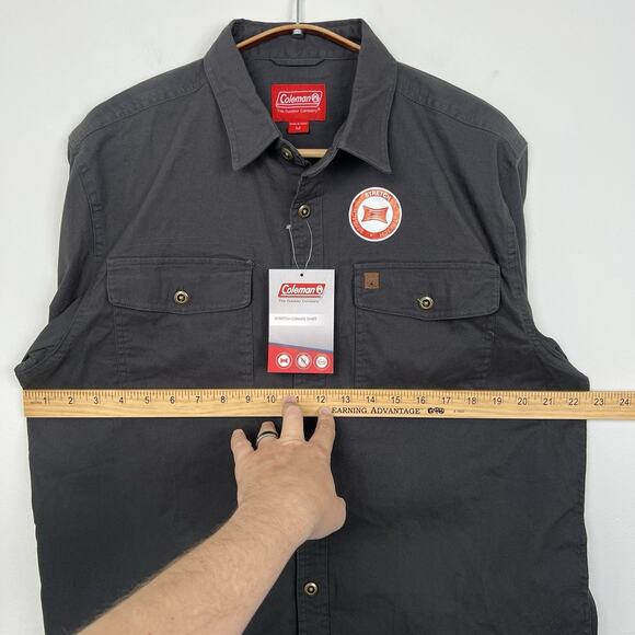 Men’s Coleman Size Medium Shirt Stretch Comfort Work Color Raven Charcoal Gray - Picture 9 of 10